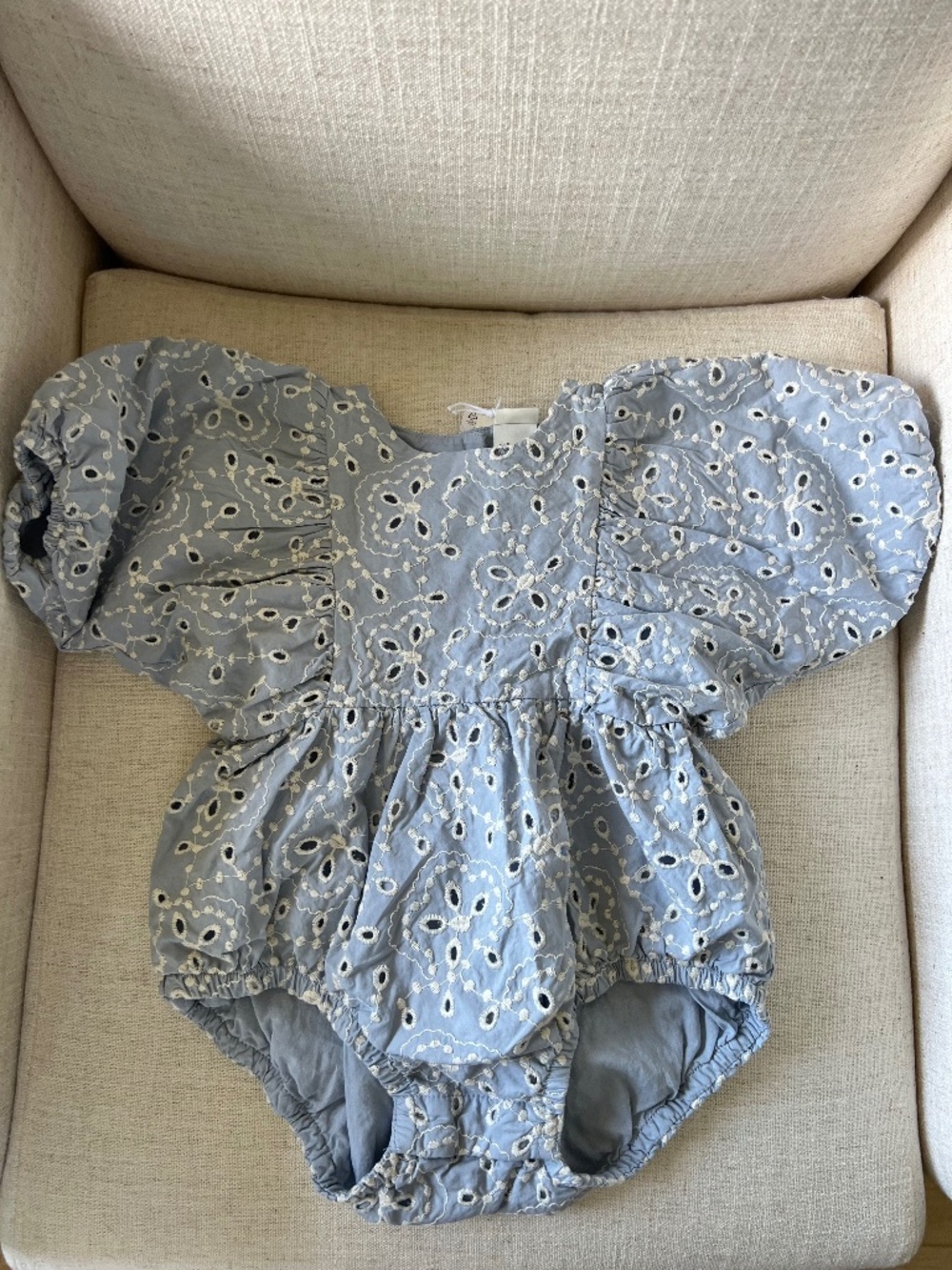 H&M Blue Floral Eyelet Bubble